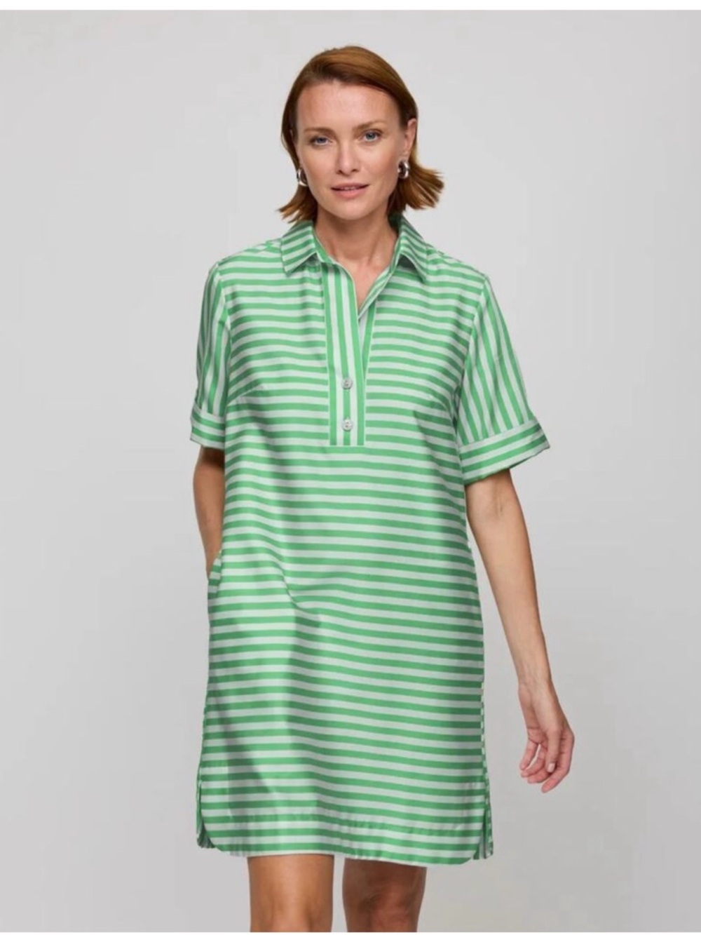 HINSON WU Aileen Short Sleeve Stripe Gingham Dress size S